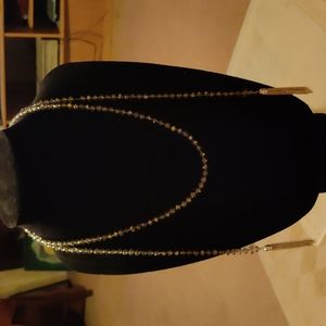 FACETED SMOKEY GLASS FLAPPER STYLE NECKLACE